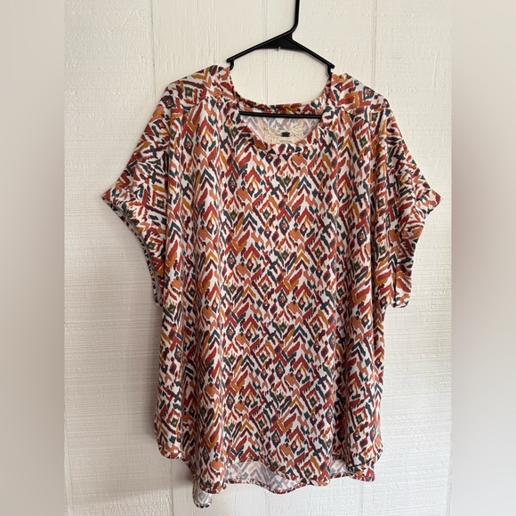 Cupio size 3x Multicolor Geometric Print Blouse - Picture 1 of 5